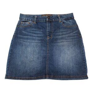 Bit & Bridle Womens Denim Mini Skirt Size 4 Blue Cotton Blend Stretch